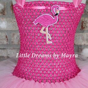 High low flamingo tutu dress, flamingo birthday party costume, Low High flamingo birthday party outfit size nb to 14years image 2