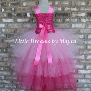 High low flamingo tutu dress, flamingo birthday party costume, Low High flamingo birthday party outfit size nb to 14years image 5