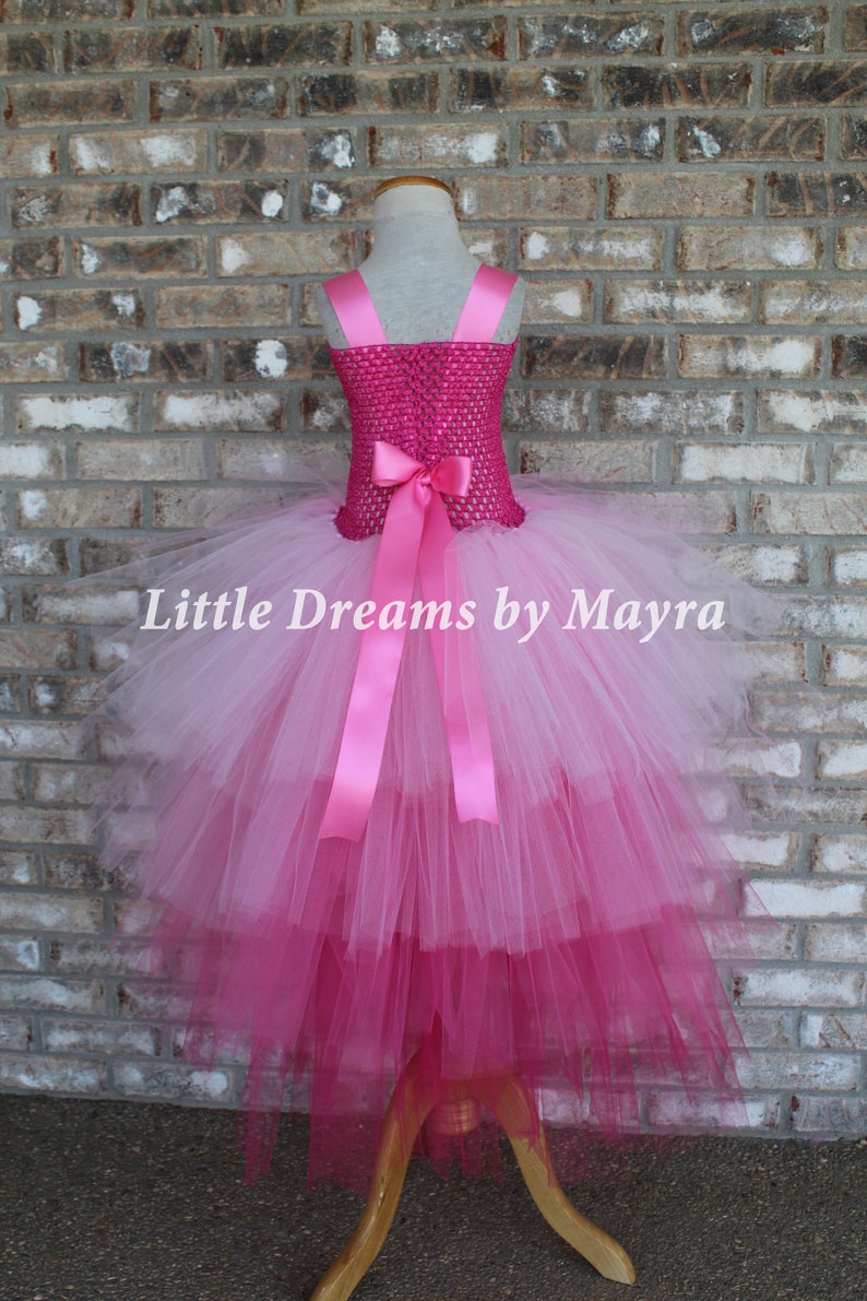 High low flamingo tutu dress, flamingo birthday party costume, Low High flamingo birthday party outfit size nb to 14years image 5