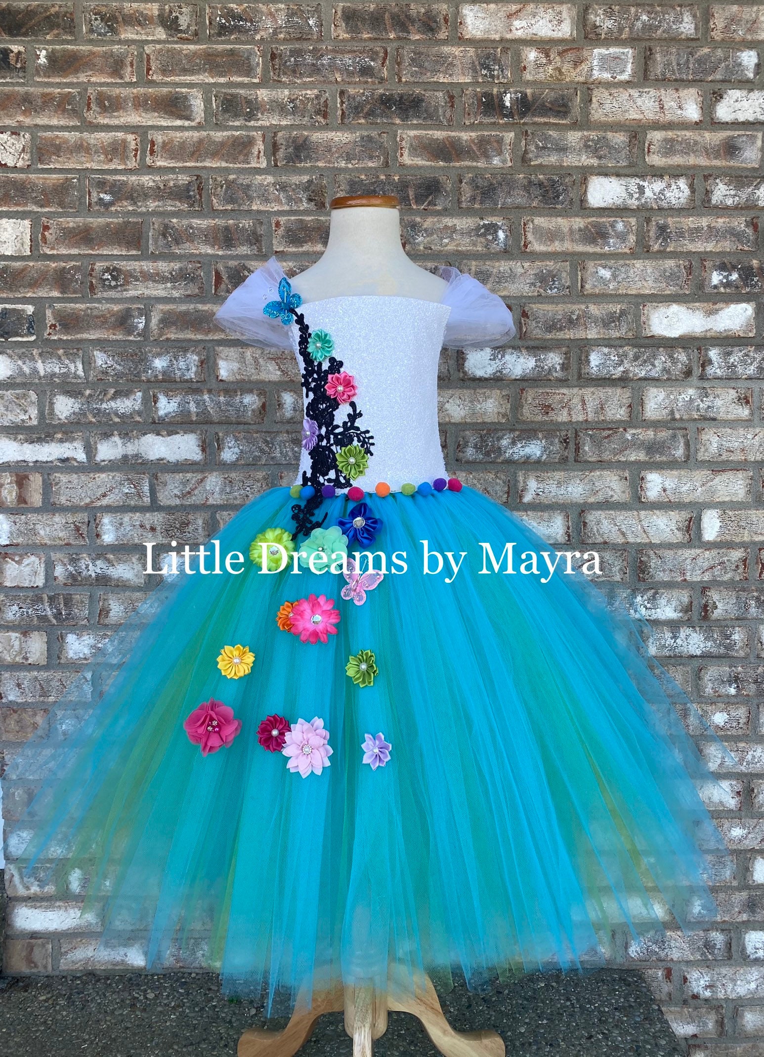 isabella blue dress encanto Encanto Costume Isabella Cosplay Translucent Short Sleeves Blue Dress  pro- costumes