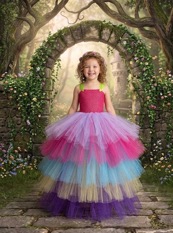Rainbow Tutu Dress,5 Layers Tutu Dress, Candy Tutu, Unicorn Birthday Tutu Dress, Princess Fairy Butterfly Dress Size Newborn to 14years