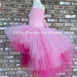 High low tutu dress your choice of color, Pink princess tutu dress, Baby tutu, Toddler tutu, Big girl tutu, small adult tutu dress image 2