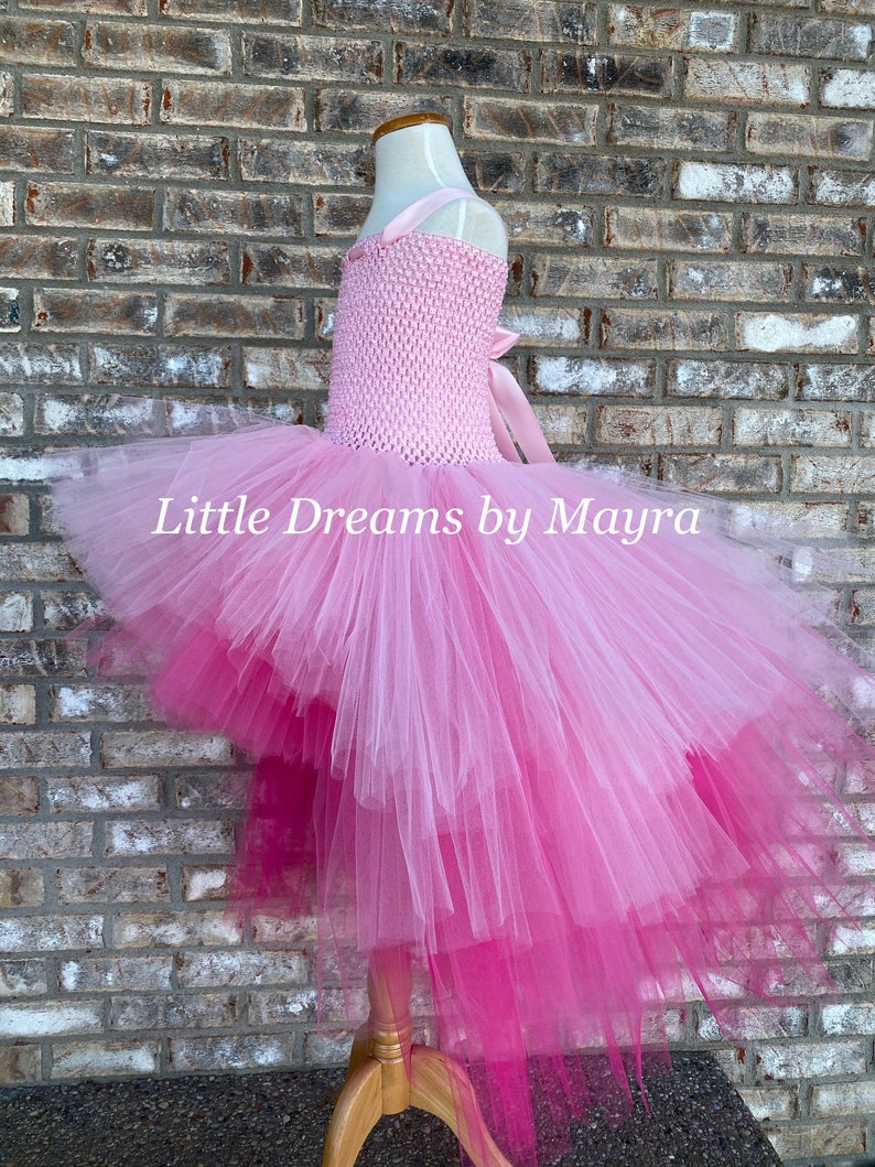 High low tutu dress your choice of color, Pink princess tutu dress, Baby tutu, Toddler tutu, Big girl tutu, small adult tutu dress image 2