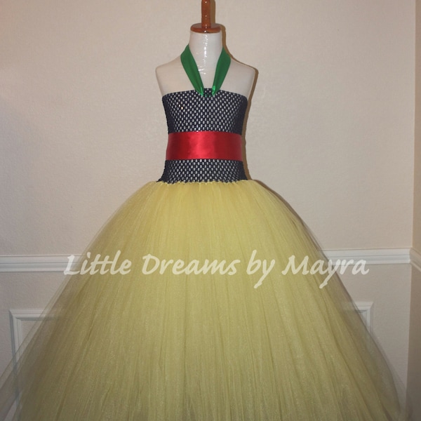 Navy and Yellow tutu dress, Princess inspired birthday tutu dress size nb to 10years