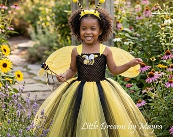 Bumble Bee Costume, Bumble Bee Tutu Dress With Wings, Wand and