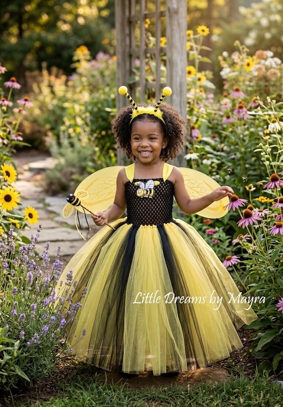 Bumble Bee Costume, Bumble Bee Tutu Dress With Wings, Wand and