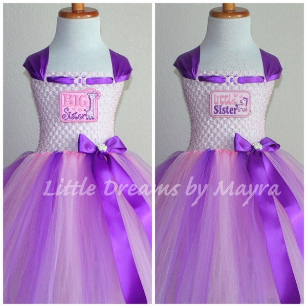 Big sister tutu dress, Little sister tutu dress, Sisters outfit size nb to 10years