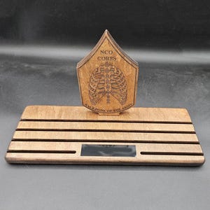 NCO Wooden Challenge Coin Holder Backbone of the Army
