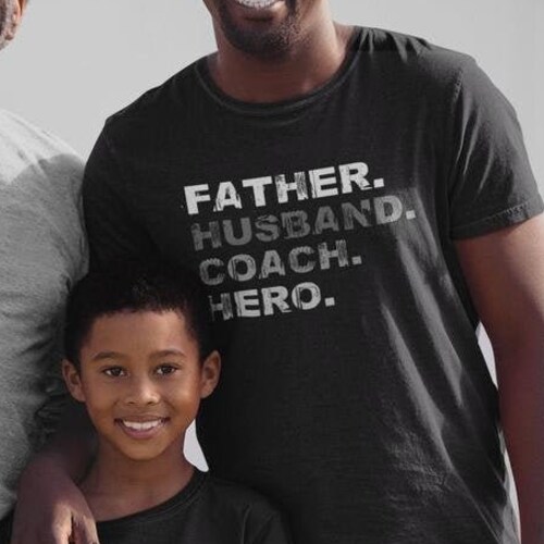Father Husband Coach Hero Father's Day Gift Coach Tshirt Etsy