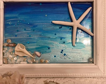 Beach Starfish Resin Glass Wall Art - Etsy