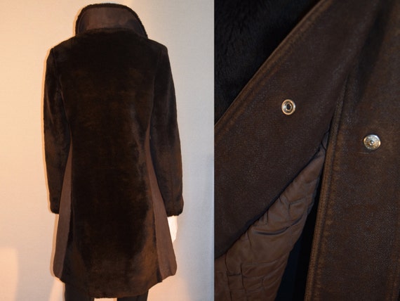 70s Daniel Hechter Faux Fur and Faux Leather Coat… - image 2