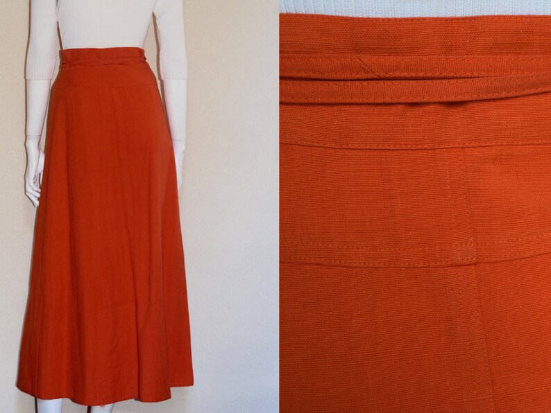 Ronald Kolodzie Maxi-Skirt in Orange Gutsy Cotton for Concept VII 70s Award Winning Designer