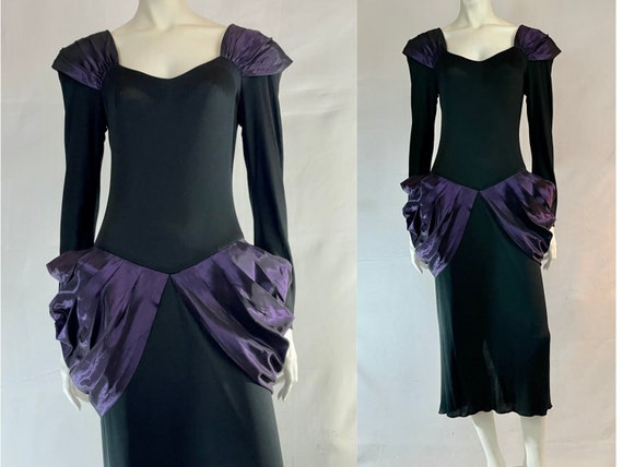 Dramatic Vintage Designer’s Sample. Elegant matte… - image 1