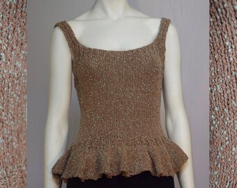 Award Winning Artisan Knitwear  -- Timelessly Elegant and Fashionable Peplum Top