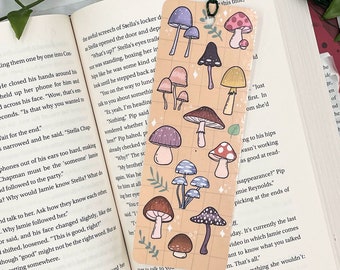 Mushroom Bookmark, Cozy Cottage-core Mushroom bookmark, Hand drawn bookmark