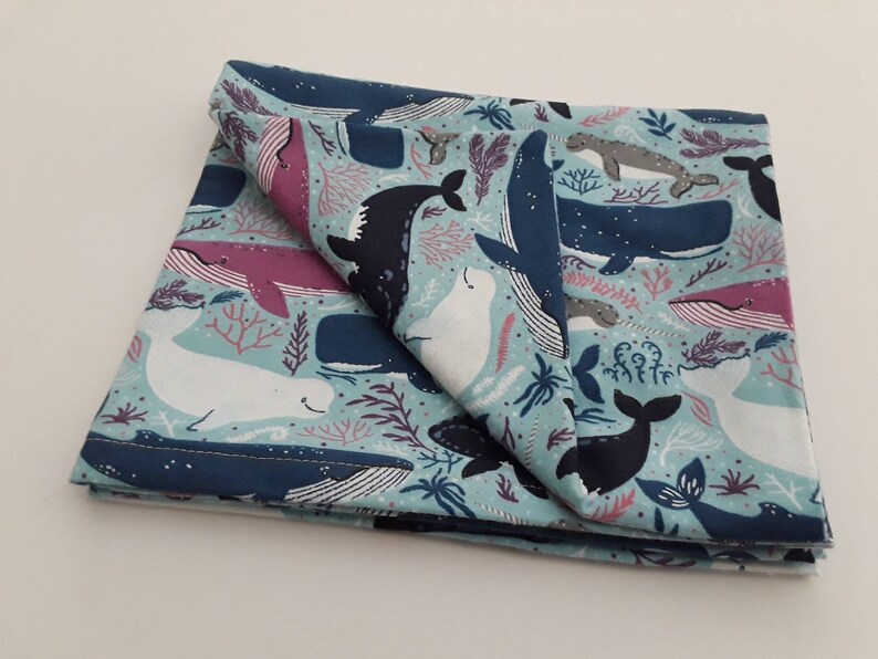 Whale Baby Blanket Swaddling Blanket, Flannel Receiving Baby Blanket READY TO SHIP,Crib Blanket