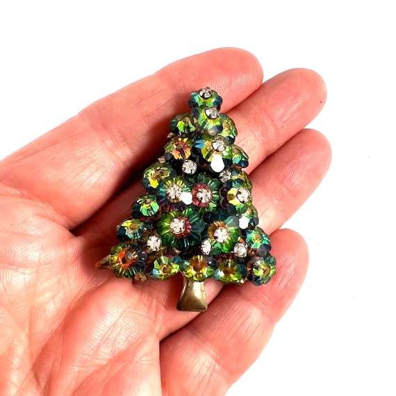 Rivoli Crystal and Rhinestone Christmas Tree Broo… - image 10