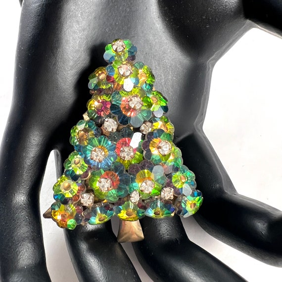 Rivoli Crystal and Rhinestone Christmas Tree Broo… - image 8