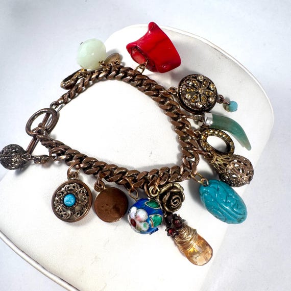 Large Heavy Link Chain Multi Gemstone Chunky Char… - image 11