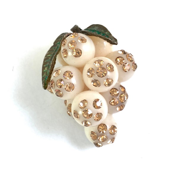 Austrian Forbidden Fruit Rhinestone Brooch, Rare … - image 3