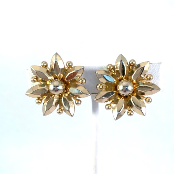 Coro Floral Earrings, Large Vintage Signed Star F… - image 6