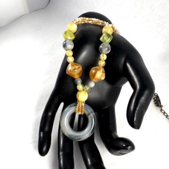 Multi Gemstone Agate Boho Beaded Adjustable Neckl… - image 6