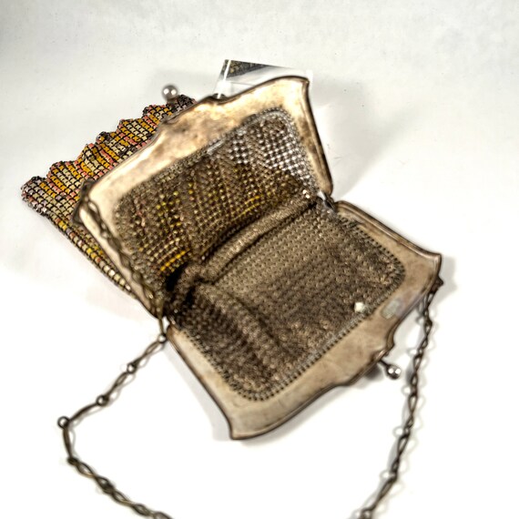Art Deco Mesh Painted Purse, Whiting and Davis 19… - image 9