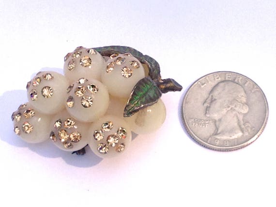 Austrian Forbidden Fruit Rhinestone Brooch, Rare … - image 8