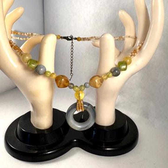 Multi Gemstone Agate Boho Beaded Adjustable Neckl… - image 8