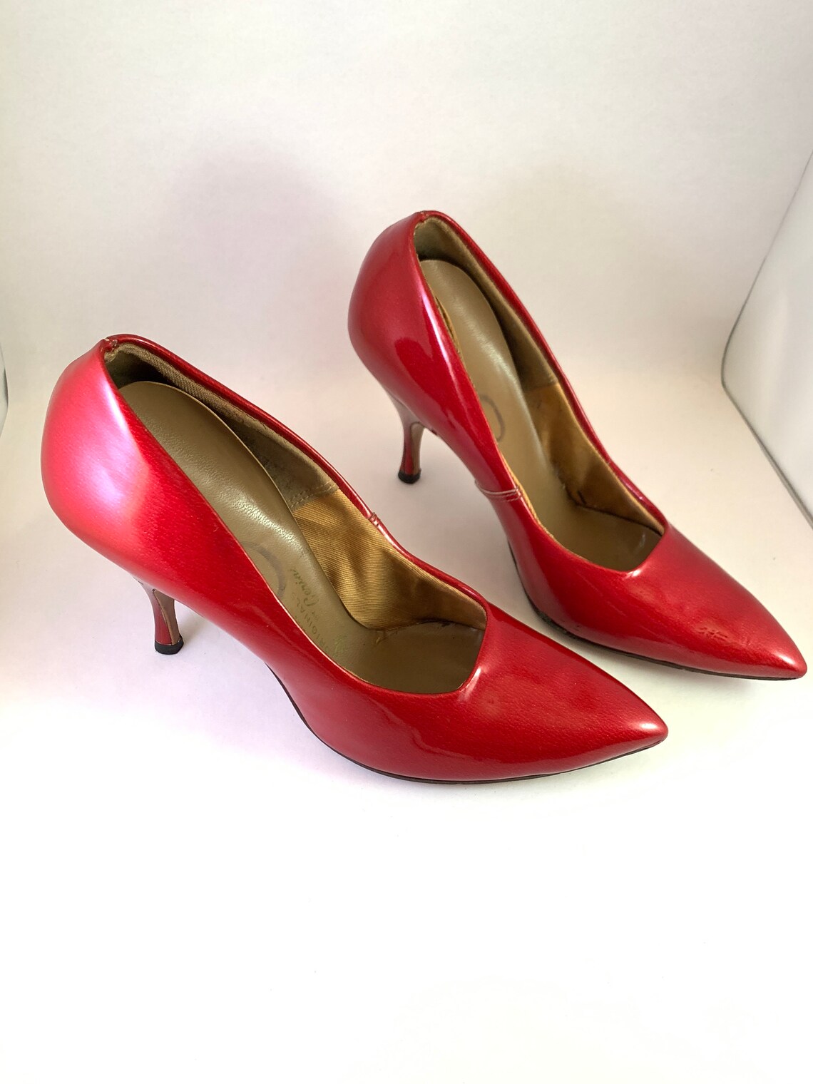 red vintage pumps