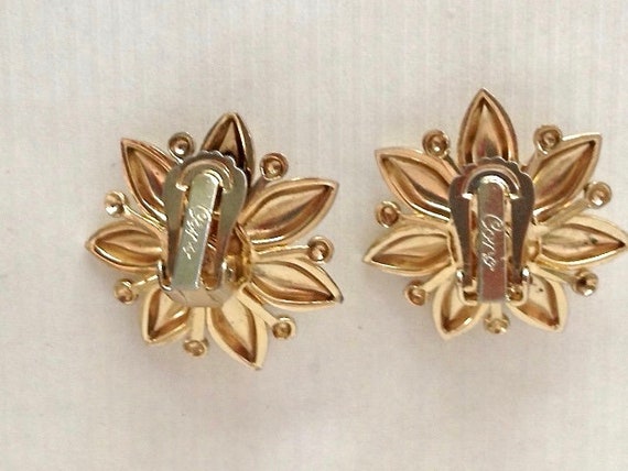 Coro Floral Earrings, Large Vintage Signed Star F… - image 7