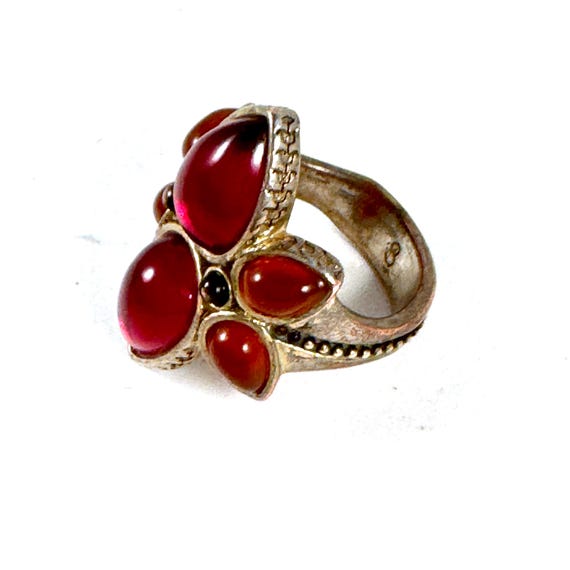 Multi Stone Red Ethnic Style Statement Ring with … - image 6