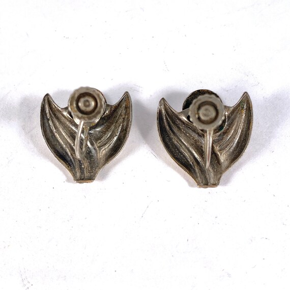 Vintage Sterling Flower Earrings, Sweet Silver  F… - image 8