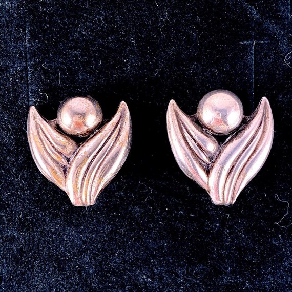 Vintage Sterling Flower Earrings, Sweet Silver  F… - image 3