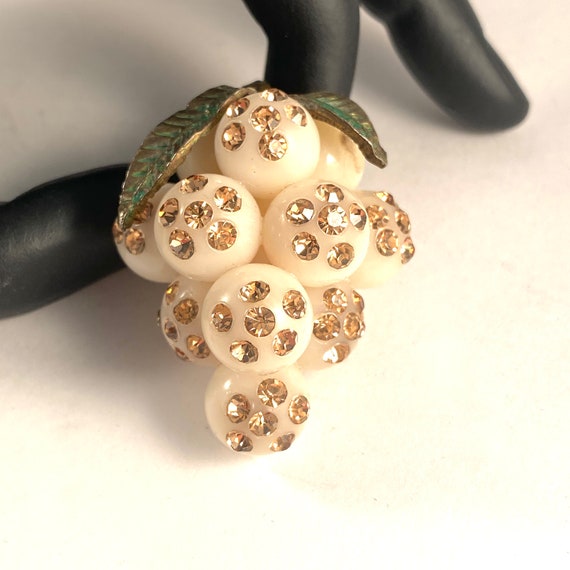 Austrian Forbidden Fruit Rhinestone Brooch, Rare … - image 4