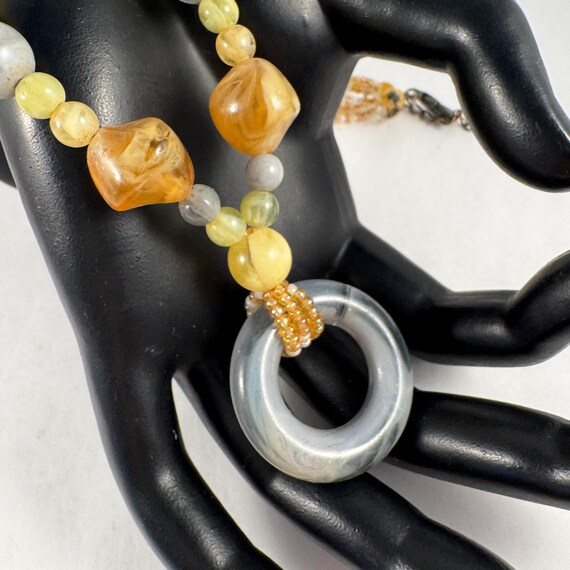 Multi Gemstone Agate Boho Beaded Adjustable Neckl… - image 5