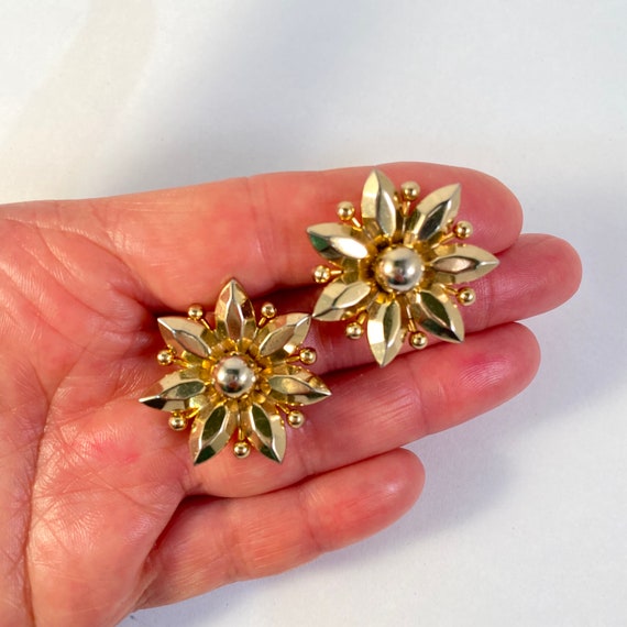 Coro Floral Earrings, Large Vintage Signed Star F… - image 8