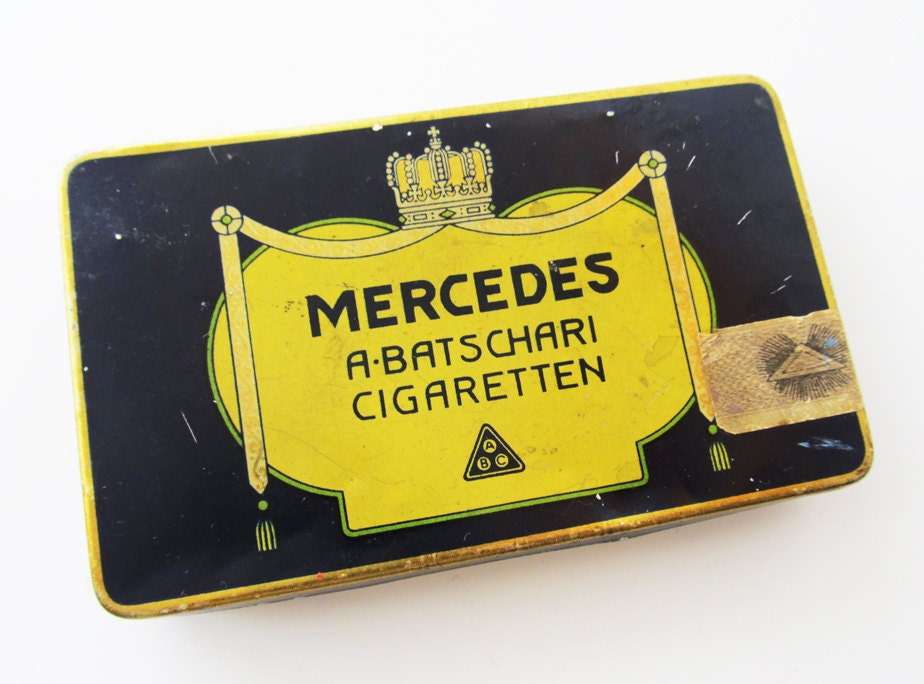 Mercedes A.batschari Cigaretten Tin Box German Baden Baden