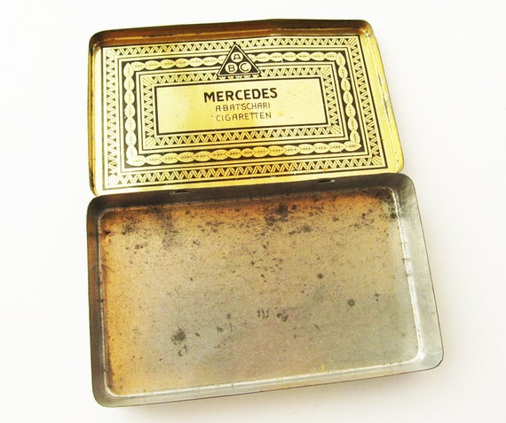 mercedes cigarette box Mercedes A.batschari Cigaretten Tin Box German Baden Baden