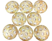 Set of 8 Country Cotton Bolls Drawer Cabinet Knobs