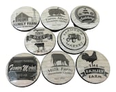 Set of 8 Black and White Farmhouse Cabinet Knobs