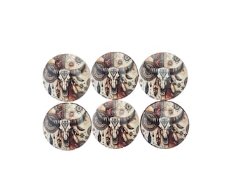 New Release, Cabinet Knobs, Set of 6 Western Soul Wood Cabinet Knobs, Drawer Knobs and Pulls,