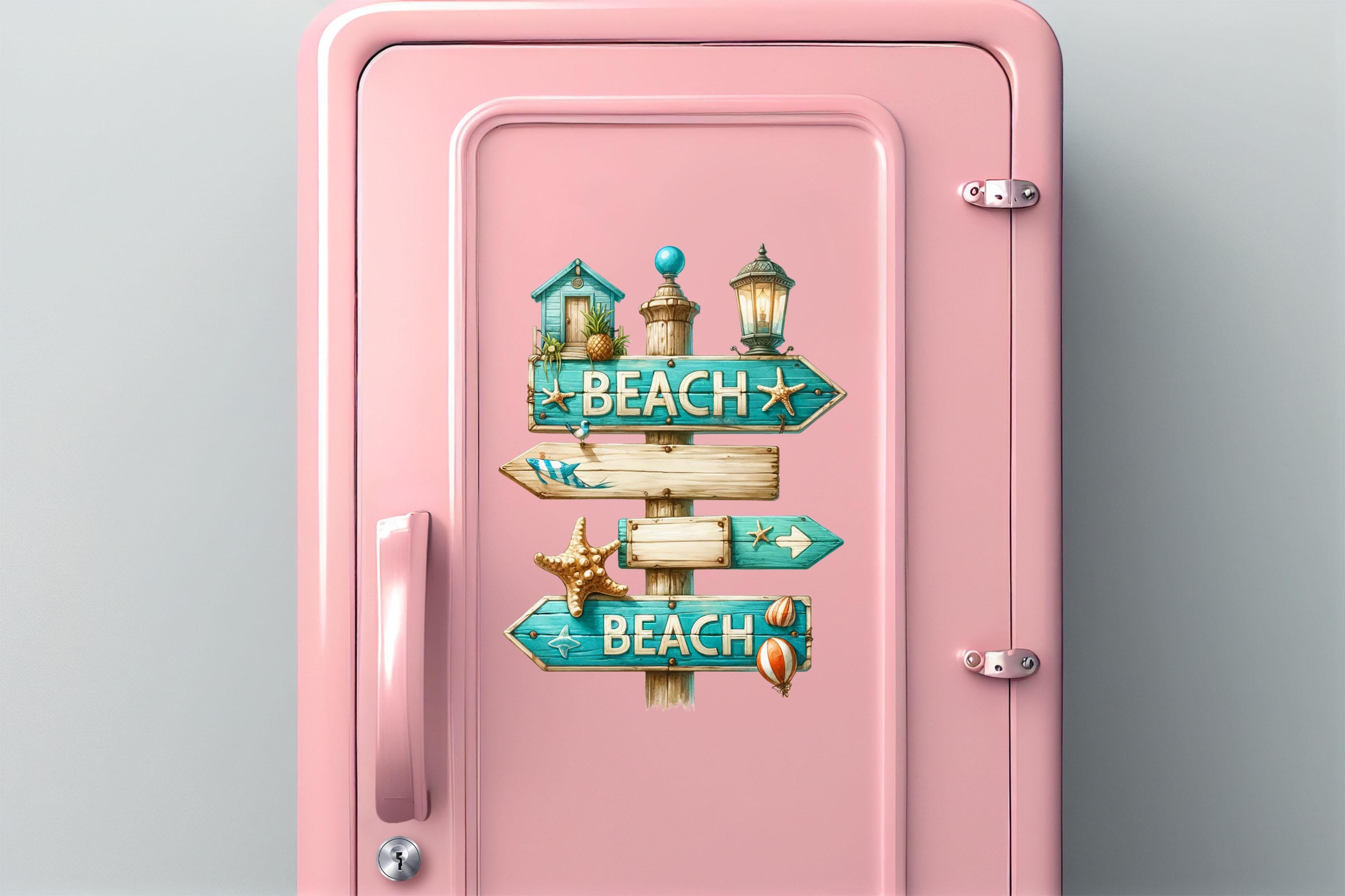 Beach Sign Post UV DTF Transparent Decal / Sticker You Choose Size - Etsy