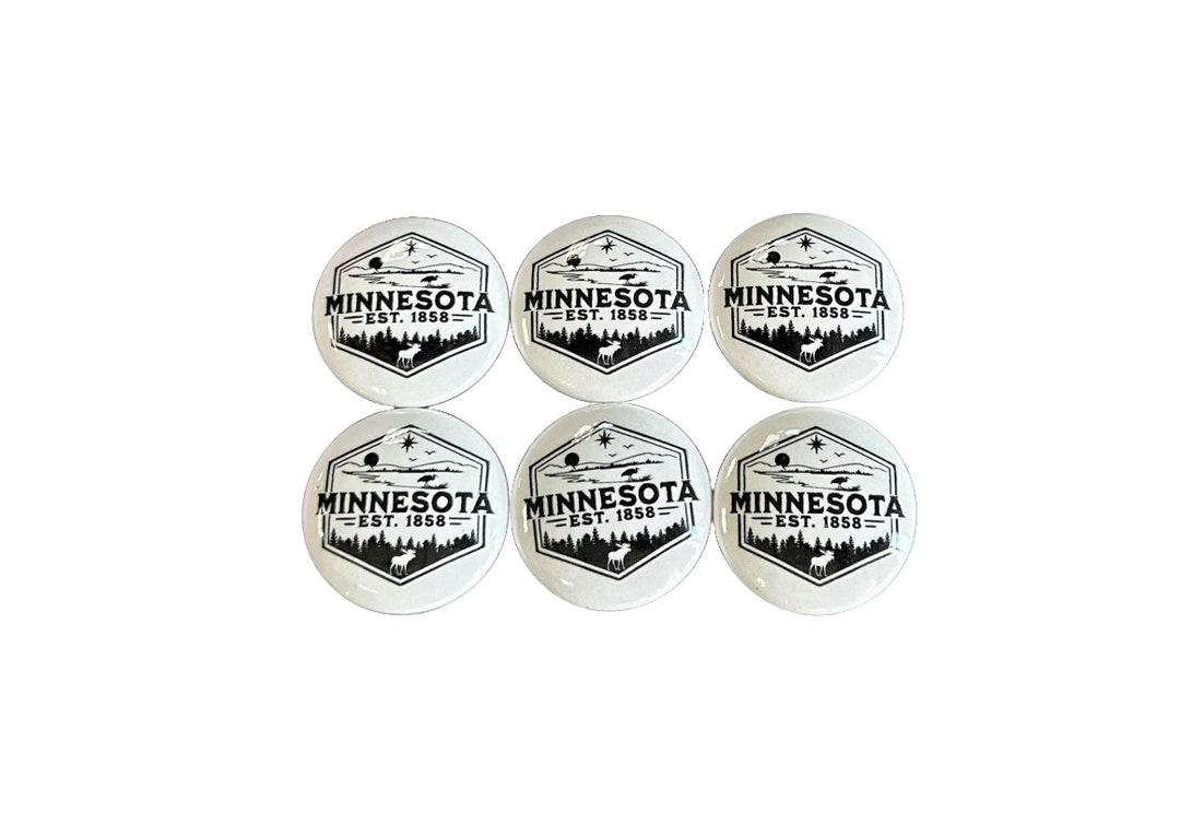 New Release, Knobs, Set of 6 Black and White Minnesota Wood Knobs, Drawer Knobs