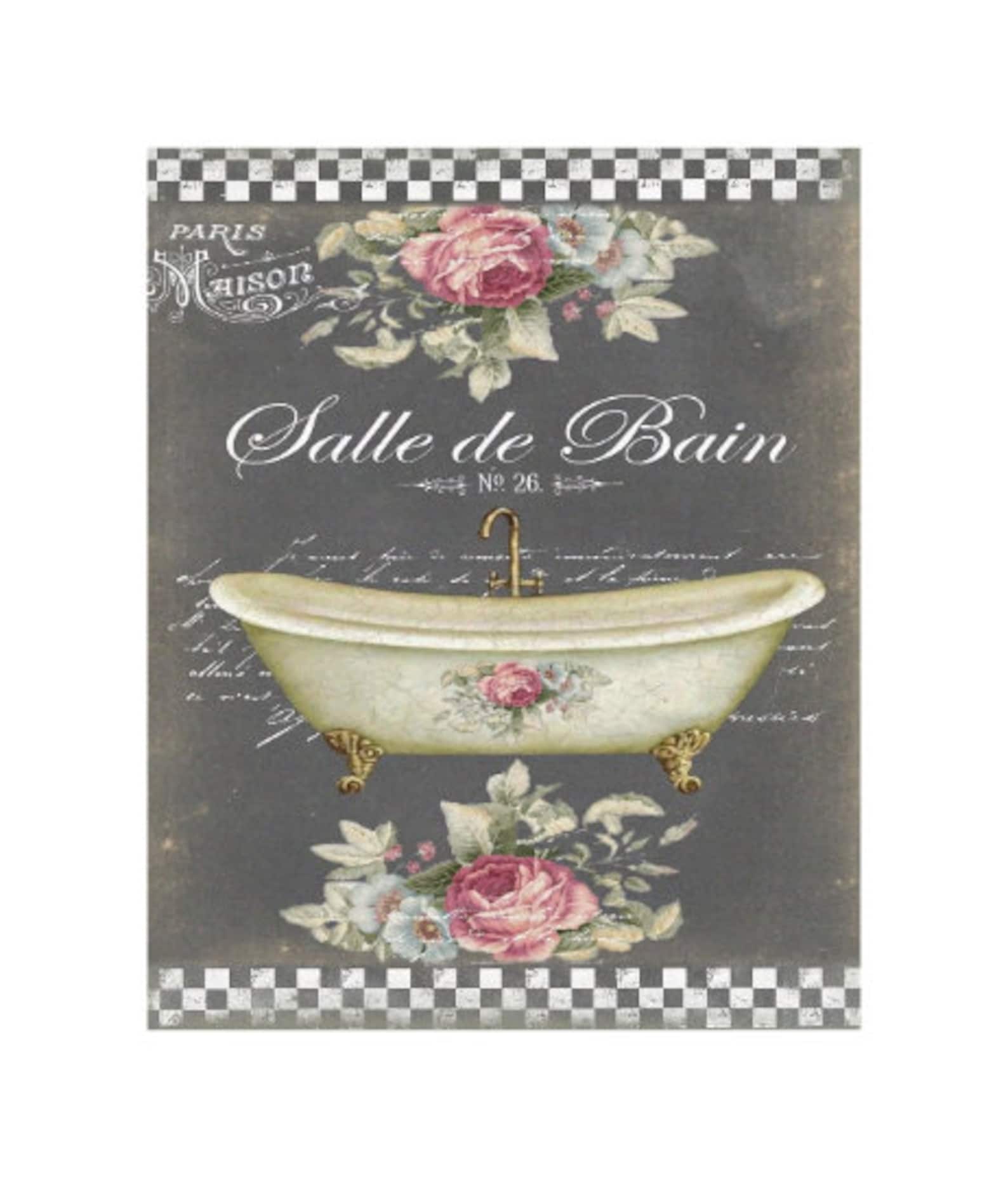 Set of 4 Gray Vintage Bathtub Canvas Prints Etsy