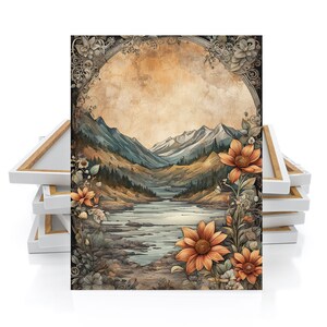 16x20 Mountain Stream Wall Art Canvas Print