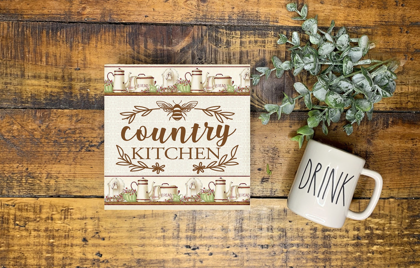 12x12 Country Kitchen Wall Art Canvas Print Etsy