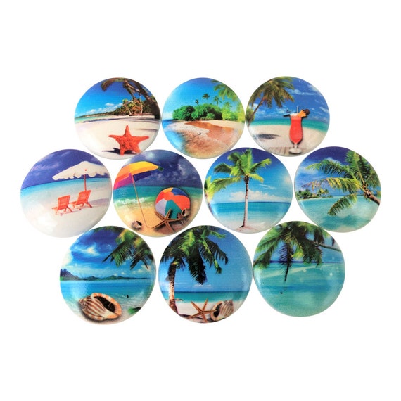 Set Of 10 Tropical Beach Cabinet Knobs Etsy
