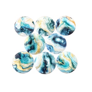 Aqua Agate Cabinet and Drawer Knobs, Set of 8, Cabinet Knobs Drawer Knobs and Pulls, Kitchen Cabinet Knobs