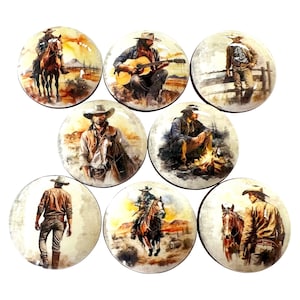 Western Cabinet and Drawer Knobs, Set of 8 Ranch Hand, Cabinet Knobs Drawer Knobs and Pulls, Kitchen Cabinet Knobs,